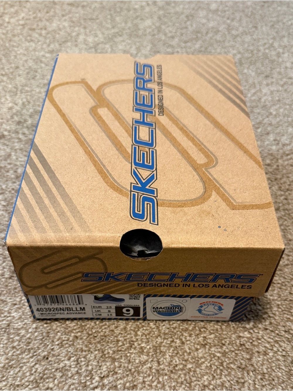 Size 9 Skechers Microspec Advance Toddler Boys Sneakers, BNIB, Blue/Lime 403926N - Picture 6 of 7